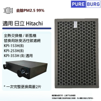 適用Hitachi日立KPI-153H(B) KPI-253H(B) KPI-353H(B)全熱交換器/新風機除臭活性碳濾網濾芯