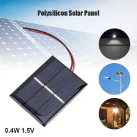 Power Bank Battery USB Powerbank Solar Panel 0.4W 1.5V Polysilicon Solar Epoxy with Wire Mini Solar System DIY Module