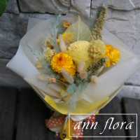 【ann flora】黃色系乾燥花束(主要為各式乾燥花)