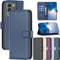 Leather Flip Case Etui For Vivo Y200 V29E Y36 Y27 Y35 Y22S Y21S Y33S Y11 Y15 Y17 Y20 Case Capa Magnetic Wallet Book Stand Cover