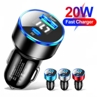 20W Car Charger Fast Charging Type C USB Phone Charger for iPhone 14 Pro Max 13 12 iPad Airpods Xiaomi OnePlus Universal Adapter
