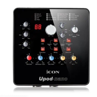 ICON upod nano Sound card Plug play 2 mic-In/1 guitar-In,2-Out USB Recording Interface+48V phantom power equipped