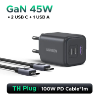 UGREEN ที่ชาร์จ GaN 45W 1 USB-C ชาร์จเร็วสุด เข้ากันได้กับ Samsung S25/S24 Ultra iPhone 17 16 Pro Ma
