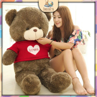 Beruang Teddy Besar, dengan Reben dan Hati, Mainan Mewah Lembut, Tersedia dalam 40, 60, 80, 100, 120