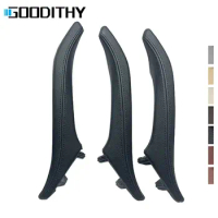 3PCS Left Right Door Handle Assembly Set Leather Door Pull Handle Replacement Trim For BMW 5 Series F10 F11 520 523 525 528