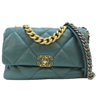 CHANEL 香奈兒【激安價】 綠色 羊皮 CHANEL19 肩背包 【二手名牌BRAND OFF】