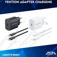 Vention Adapter Charging 1-Port USB-C GaN Charger (30W) with USB 2.0 Type-C Male to Type-C Male 3A C