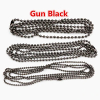 5pcs/lot 3 Size 1.5mm and 2.0mm and 2.4mm Gun Black Plated Ball Beads Chain Necklace Bead Connector 65cm(25.5 inch)