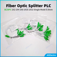 10pcs/Lot SC/APC Fiber Optic Splitter White Color PLC 1X2 1X4 1X8 1X16 1X32 SM Single Mode 0.9mm G657A1 1m FTTH Free Shipping