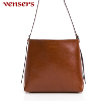 【Vensers】小牛皮潮流個性包~肩背包(NL068101棕色)