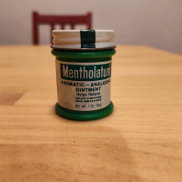 Vintage 60's Mentholatum Green Plastic Jar With Metal Lid