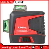 UNI-T Laser Level 12 16 Lines 360 Self Leveling Laser Level Tool 3D Green Line with Receiver High Precision Laser Level Meter