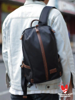 Pusiill // Ransel Kombinasi Kulit Sapi Asli + Cordura // Ransel Mini // Backpack Pria dan Wanita
