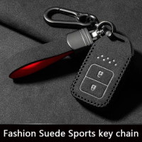 Suede Leather Car Remote Key Case Cover For Honda Fit Vezel City Civic Jazz BRV HRV Shuttle CRV Jade Accord Pilot Odyssey Car