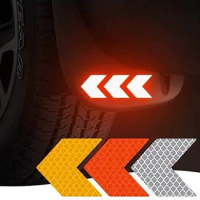 12 Pcs Car Reflective Sticker Warning Decals Arrow Sign Tape Universal for Tail Bar Bumper Trunk Safety Decoration Sticker