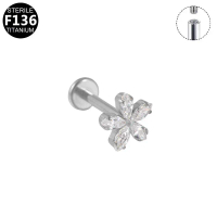 Khuyên titanium G23 bông hoa năm cánh