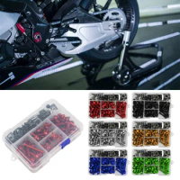 190Pcs Body Fairing Bolts Screws Kit for Kawasaki ZX6R/7R/9R/10R/12R/14R Versys 650 Ninja 650R 1000 Z750 Z1000 ZZR600 Sportster