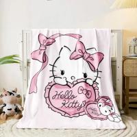 Hello Kitty portable thin blanket, Lightweight Flannel Throw for Sofa,Bed,Travel,Camping,Livingroom,Office,Couch,Chair, and Bed