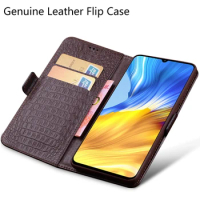 Genuine Leather Flip Case For Xiaomi Redmi 12 Handmade Wallet Cover with Card Slots Case For Xiaomi Redmi 12