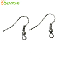 8Seasons Ear Wire Hooks Earring Findings Silver Color DIY Making Jewelry Gifts 19x18mm, Post/ Wire Size: (20 gauge), 200PCs