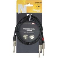 Stagg NYC3/PS2PR (3米) 6.3mm Y Cable Y型線 混音器 效果器 訊號線【唐尼樂器】