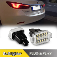 2Pcs For Mazda 3 2014-2018 Mazda6 GL GJ1 Atenza 2012-2021 LED License Plate Lights Car Rear Number Lamps Canbus OEM#BHP1-51-270