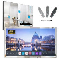 Souria 32 Inches Bathroom LED Television Mirror Smart LED TV Waterproof DTV Built-in WiFi Bluetooth webOS LG Voice Control Alexa