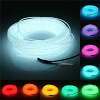 1M Flexible Neon Light EL Wire Soft Tube Wire Neon Glow Car Rope Tape Cable Strip Light Decor Support Dropshipping