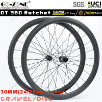700c 30mm Gravel Cyclocross DT 350 Carbon Wheels Disc Brake Sapim CX Ray / Pillar1420 UCI Clincher Tubeless Road Bike Wheelset