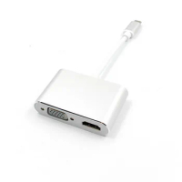 20pcs New USB Type-c to HDMI 4K VGA USB C HDMI VGA Adapter for MacBook Pro ChromeBook Huawei Mate 10 Samsung