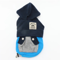 【PET PARADISE】寵物衣服-連帽雙色口袋T 藍(DS / DM / SS)
