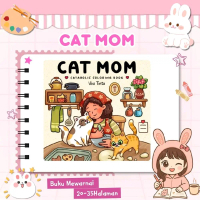 Buku Mewarnai Cat Mom, coloring book adult, coloring book kids