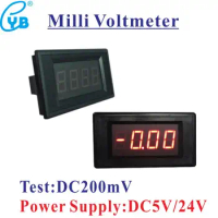 DC 200mV Milli Voltmeter Power Supply DC 5V 24V LED Digital Meter Voltage Meter Red Blue Display Volt Panel Meter Voltmetre