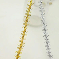 Garment accessories 0.8cm herringbone centipede with gold and silver lace ribbon accessories costume trimming