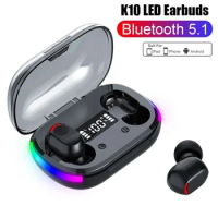 Headset Bluetooth Earphones Wireless Headphones K10 TWS Air Pro Fone for Xiaomi LED Display Earbuds with Mic Wireless Bluetooth
