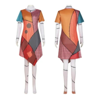 Halloween Nightmare Sally Cosplay Costume Before Christmas COS Outfit Women Dress Up Carnival Party Role Play Clothes