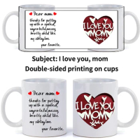 DIY Custom Ceramic Mug Personalized Coffee Milk Cup 350ML 12oz Creative Present Gift Print Picture Photo LOGO Text I Love Mom