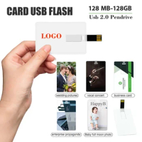 Bank Card USB Flash Drive 128GB Business Gift Color Free Custom Pen drives 64GB Plastic 32GB 16GB 8GB 4GB Memory Stick U Disk
