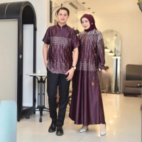 PROMO SEPESIAL !!! Gamis motif bunga dress Fashion Muslim set silk jumbo ld 130 wanita terbaru serag