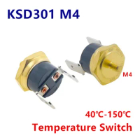 KSD301 M4 Copper Screw Thermostat Bimetallic 40C-150C Degree 10A 250V Normally closed 45C 65C 75C 85C 90C 100C 120C 150C Degree