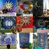 太陽月亮神曼達拉印度出口手工掛布波西米亞裝飾掛毯床單桌布