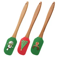 Christmas Silicone Spatula Christmas Gingerbread Spatula Heat Resistant Cake Cream Butter Spatula For Cake Cream Butter Cooking