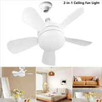 E27 LED ceiling fan light 5 blades 3-speed adjustable air speed with controller dimmable ceiling fan light mute electric fan