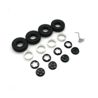 4Pcs 55Mm 1.0 Metal Beadlock Wheel Rubber Tire Set for Axial SCX24 TRX4M FMS 1/18 1/24 RC Car Upgrade Parts,4