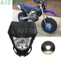 12v/35w Supermoto MX Enduro Headlight Dirt Bike Motocross HS1 bulb Headlamp Mask For Yamaha WR450F WR250F WRF450 12-18 Universal