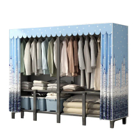 布衣櫃 防塵衣櫥 家用可折疊簡易布衣櫃(多功能衣物收納櫃 220cm)