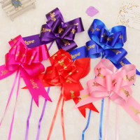10/20pcs LOVE Printed Pull Bow Wedding Car Decor Gift Wrapping Ribbon Wedding Birthday Party Decoration Celebrate Supplies