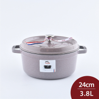 Staub 圓形鑄鐵鍋 24cm 3.8L 櫻花粉 法國製 湯鍋 燉鍋 炒鍋
