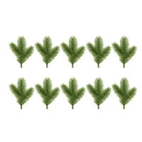 10pcs 12cm Artificial Pine Needles with 3 Branches for DIY Garland Wreath Wedding Christmas Embellishing Home Garden Decoration