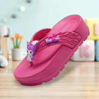 Sandal Jepit Wedges Anak Perempuan Terbaru ABS 2421Motif Kuromi Sandal Wedges Kuromi Anak Cewek Keki